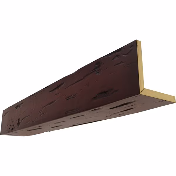 2-Sided (L-beam) Pecky Cypress Endurathane Faux Wood Ceiling Beam, Premium Cherry, 4